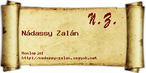 Nádassy Zalán névjegykártya