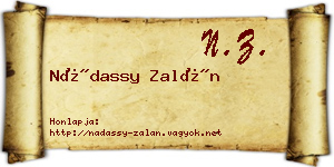 Nádassy Zalán névjegykártya